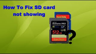 How To Fix SD card not showing