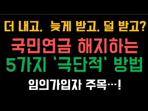   국민연금 탈퇴 방법 6가지 폐지 안 되면 반환일시금 돌려 받자