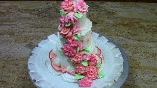 Mini Wedding Cake with Mums- How to- Cake Decorating