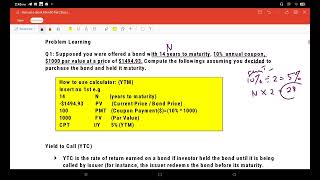 FIN430 CHAP 9 YTM Calculation using fin calculator
