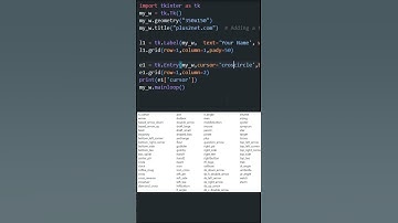 Different Cursor shapes while over Tkinter Entry box by using cursor attribute #tkinter #cursor