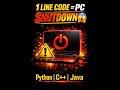 1 Line Code Se PC Shutdown 😱 | Python C++ Java Trick | LIVE 🔴