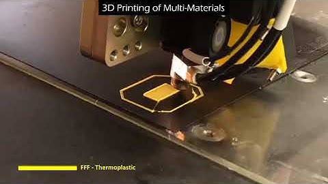 Additive manufacturing time lapse (part 2) of a multi-material part using FFF on an Aerotech Gantry