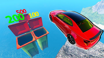 GIANT Car Skee-Ball On Cliff Map 2.0! NEW Car Crashing Map! - BeamNG Drive Mods