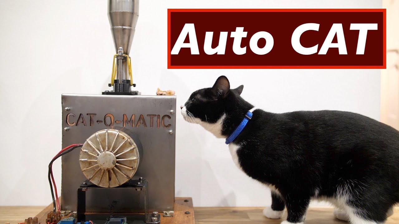 ⁣CAT-O-MATIC auto cat feeder/terrifier YTMakers Secret Santa