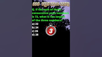 If the sum of three consecutive even numbers is 72, ......... #short #trending #mathtricks #mathmcq
