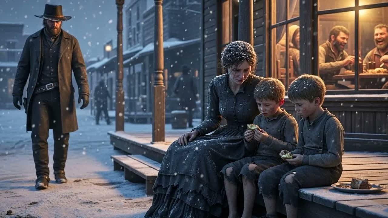 “Get Your Things… You’re Coming Home” the Cowboy Said After Seeing the Widow and Her Kids Eat Scraps