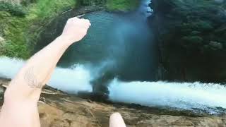 🌊💨 Sketchy Andy's Heart-Pounding Waterfall Leap! 💦🪂