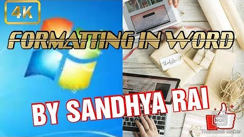 Class 4 Computer Chapter 5 FORMATTING IN WORD part 1