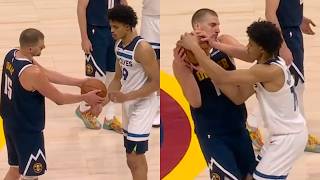Nikola Jokic trolling at end of game and hands ball to Wolves just to try snatch it back screenshot 3