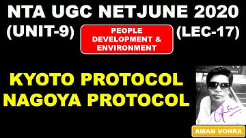 Kyoto Protocol and Nagoya protocol Lec 17 unit  9 People and environment ugc net june 2020