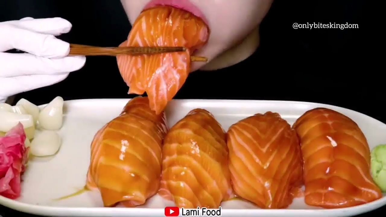 Giant Salmon Sushi Asmr | Lami Food | ONLY BITES