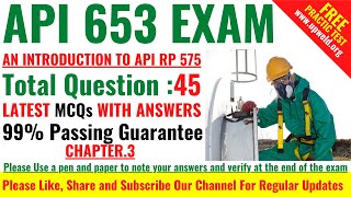 Top 45 Latest  API 653 Exam Chapter 3 – An Introduction to API RP 575 - Practice Questions Answers
