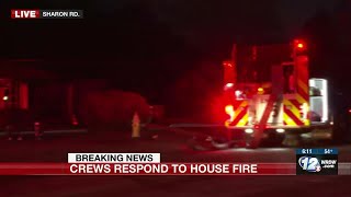 At the scene of house fire on Sharon Road in Augusta