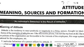 Attitude : Meaning, Source, Formation|| Organization Behaviour|| M. com, MBA, B. com