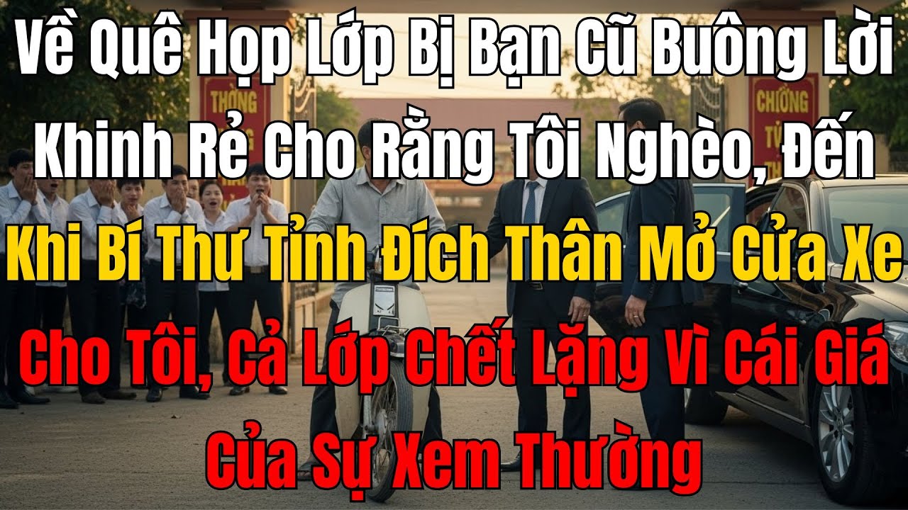Về Quê Họp Lớp Bị Bạn Cũ Khinh Thường, Đến Khi Bí Thư Tỉnh Mở Cửa Xe Cho Tôi Ai Cũng Sững Sờ