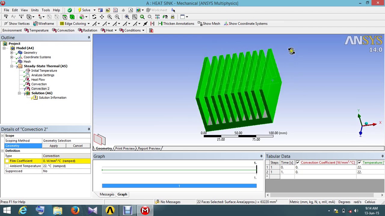 STEDY STATE THERMAL analysis of a HEAT SINK in ANSYS WORKBENCH TUTORIAL ...