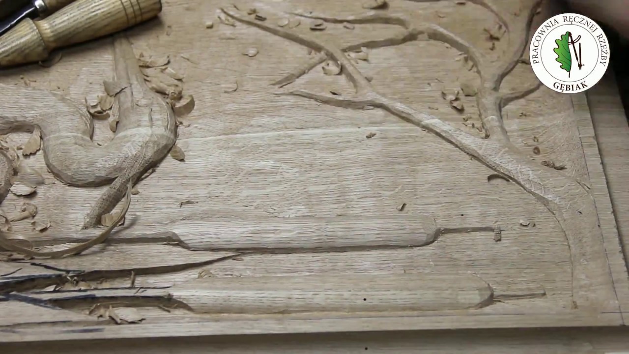 Pracownia Ręcznej Rzeźby Gębiak- Odc.4- Czapla na drzwiach do komody