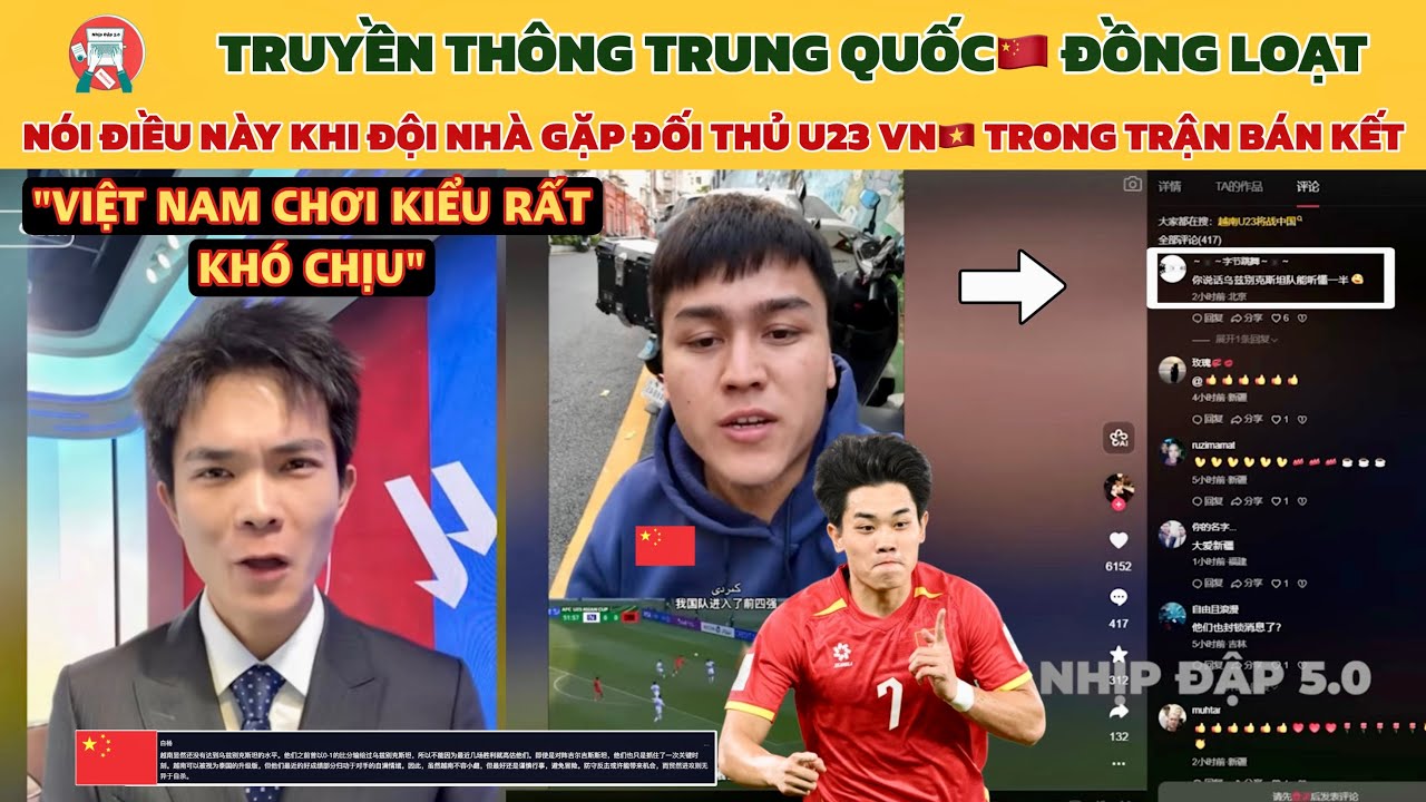🔥Truyền Thông Và CĐV Trung Quốc Bất Ngờ Nói Điều Này Khi Gặp U23 Việt Nam Tại Bán Kết Châu Á