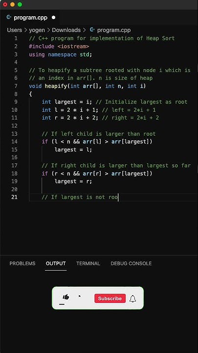 Implement Heap Sort in C++ #shorts #coding #programming - YouTube