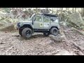 Custom RC Double E 1/8 Defender - NAT GEO Crew Truck on Blue Mountain Trail
