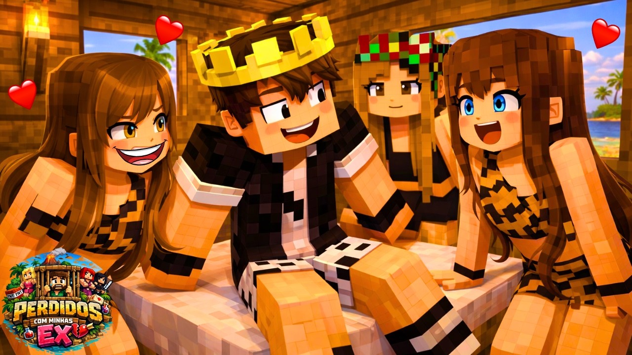 PERDIDO NA ILHA #1 - FIZ UMA CABANA E TROUXE AS MENINAS DA CAVERNA PARA DORMIR COMIGO!