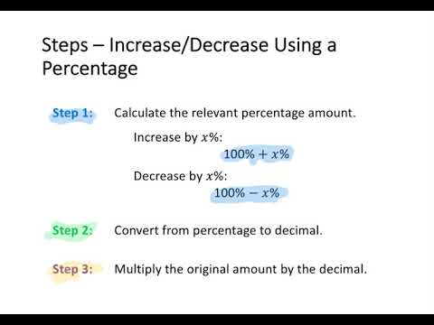 Percentage Increase Decrease Word Problem