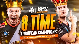 8 Time European Champions | LEC Summer 2020 Finals G2 vs Fnatic Moments