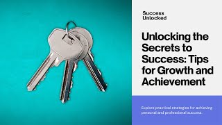 Unlocking Success: A 3-Step Journey to Achieve Goals #SuccessJourney#PersonalDevelopment