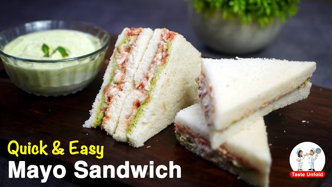 बाजार जैसा वेज क्लब सैंडविच 5 मिनट में | Veg Mayo Sandwich | Easy & Quick Mayo Sandwich | Taste Unfold
