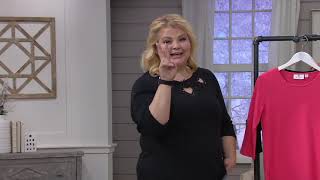 Quacker Factory Essentials Set of Two 3/4-Sleeve Knit Tops on QVC