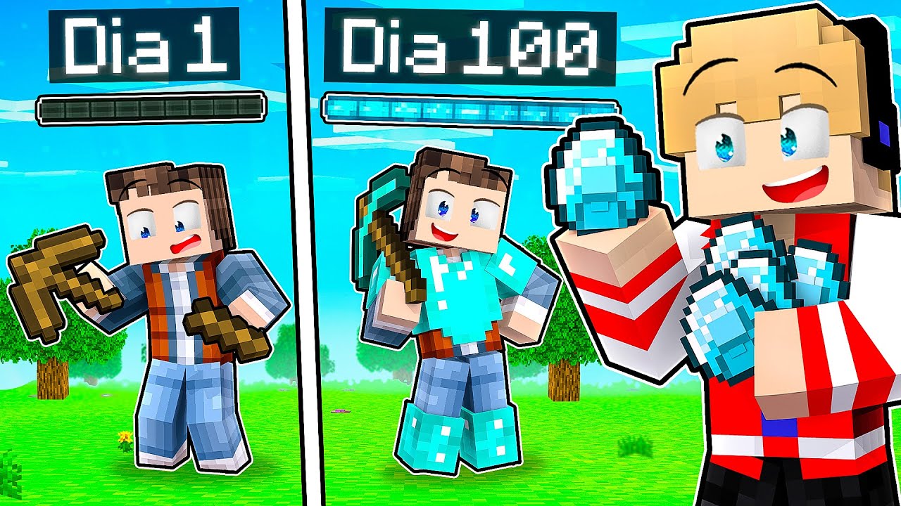 100 DIAS AJUDANDO MEU AMIGO A SOBREVIVER NO MINECRAFT ! 