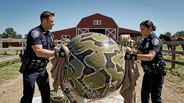 rescue animal: Brave Maine Coon Cat vs Giant Python: An Incredible Kitten Rescue by Police.