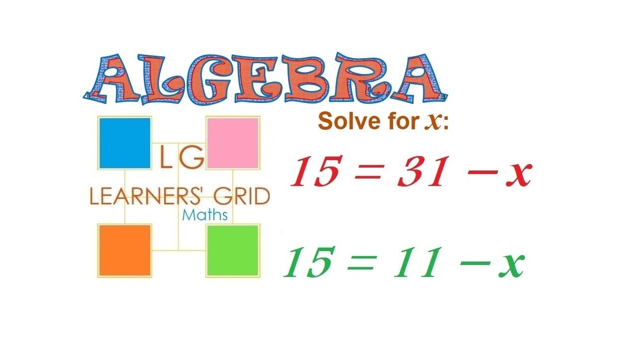 ALGEBRA - EQUATIONS, single variable (subtraction with integers) - YouTube