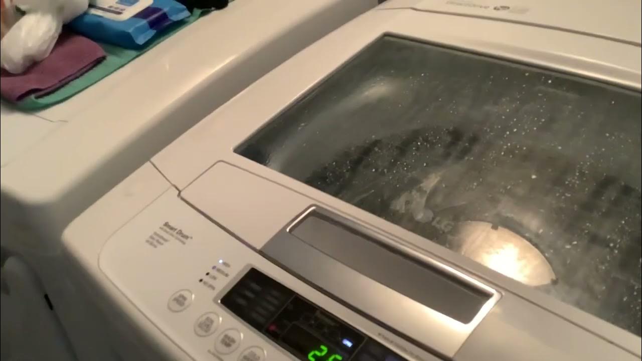 Lg washer wt1101cw unbalanced and Off balance spinning top load YouTube