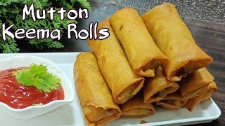 Mutton Spring Rolls Recipe | Keema Rolls | Iftar Special Snack Recipe | #EveningSnacks | #SpringRoll