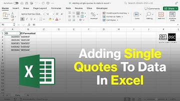 How To Add Single Quotes To Data In Microsoft Excel #excel #exceltips