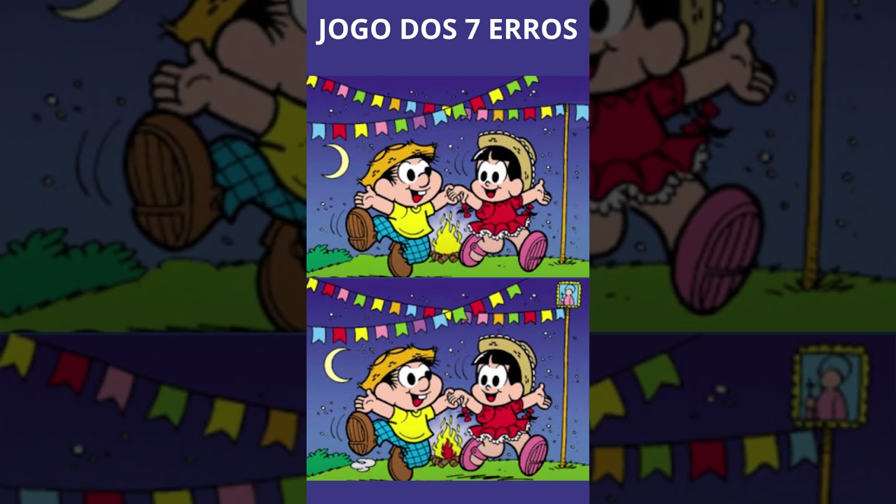 Jogo dos 7 erros turma da monica na roca  Monica para colorir, Jogo da  mônica, Erros