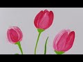 How to paint tulip 🌷 in single stroke