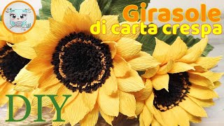 🌻🌿DIY: GIRASOLE Di Carta Crespa Fai Da Te/ SUNFLOWER/ Crepe Paper Flowers