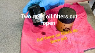 Used Oil Filters cut open