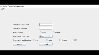 #homepage using applets and swings  #JApplet #swings