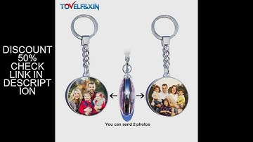 DIY Double Side Photo Custom Keychain Personalized Keyrings Customized Glass Cabochon Family Lovers