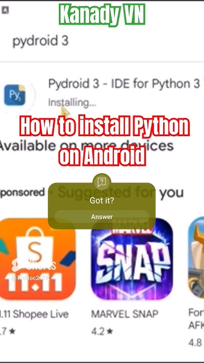 How to install Python on Android #python #android #reels - YouTube