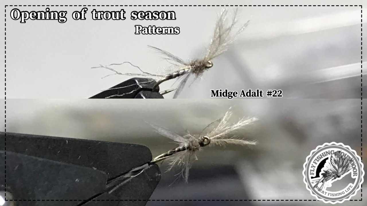 ☆フライフィッシング　解禁　タイイング  ドライフライ　Midge Adalt  ミッジ　ユスリカ dryfly  flyfishing  troutfishing FLyFishingJapan