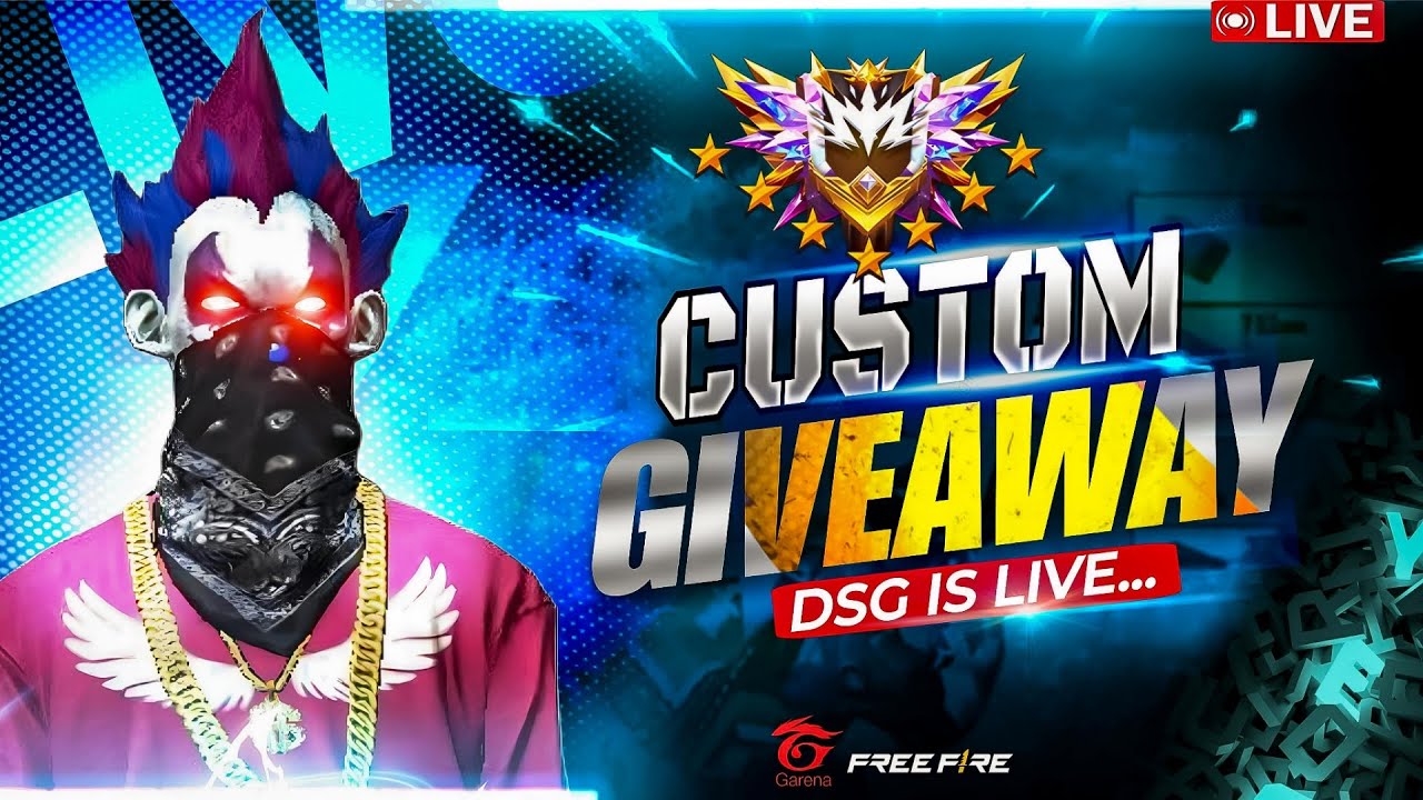 FREE FIRE LIVE CUSTOM ROOM GIVEAWAY | FF LIVE TEAM CODE GIVEAWAY | FF LIVE GIVEAWAY | DSG IS LIVE