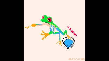 Amphibian Jam 🐸 making of timelapse in #picoCAD