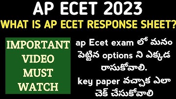 ap Ecet 2023 response sheet| ap Ecet 2023 key paper| how to check our ap Ecet options with key paper