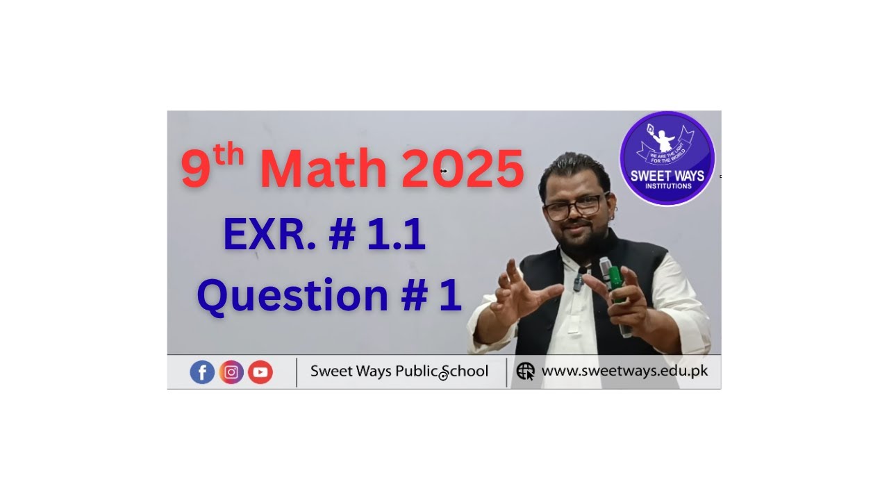9th Math -2025- Exr # 1.1, Question # 1