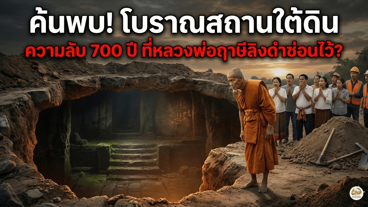 ช็อกทั้งวัด! จอบสับพบบันไดสู่บาดาล เปิดความลับอักขระทองคำ 700 ปี